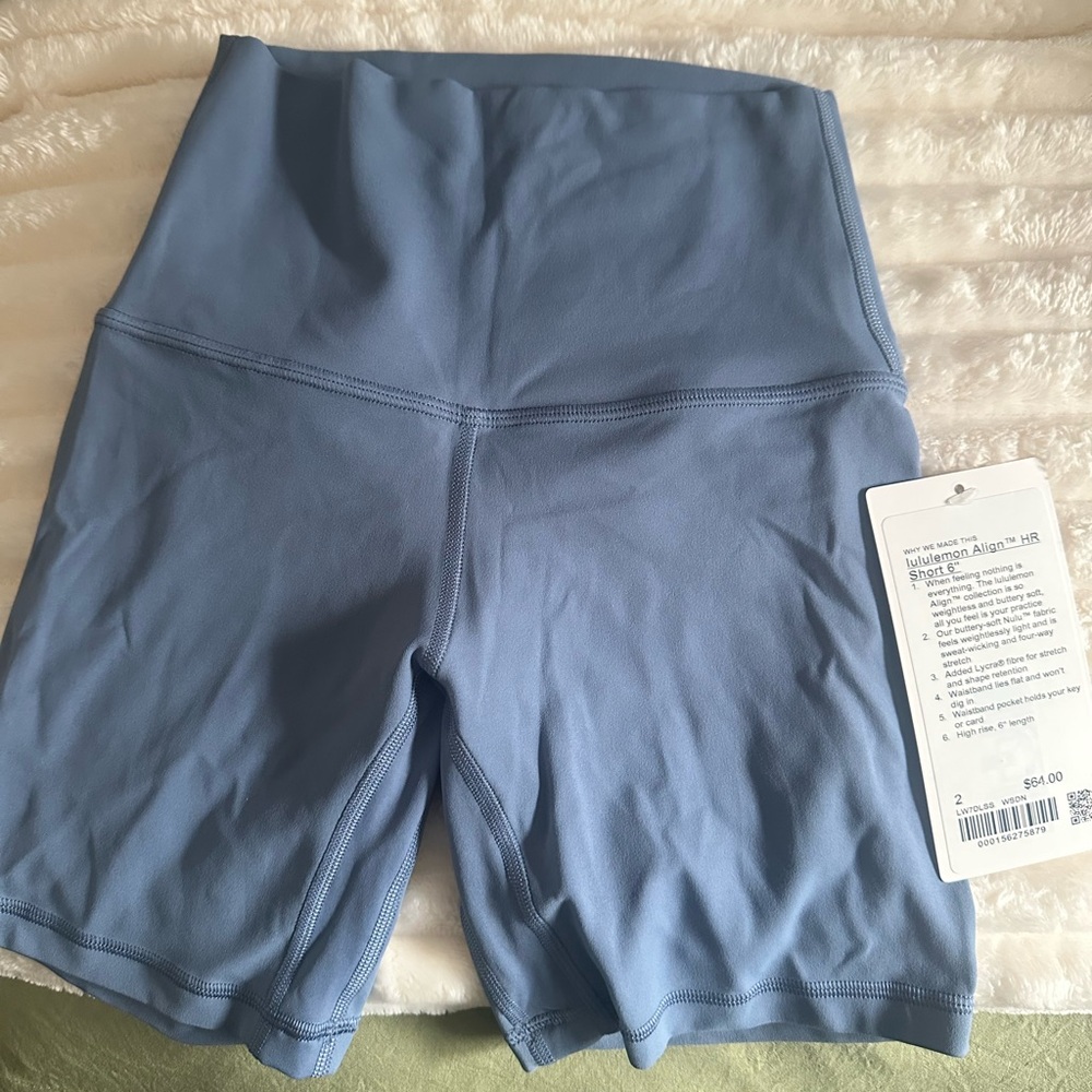 Lululemon align shorts 6” (blue)